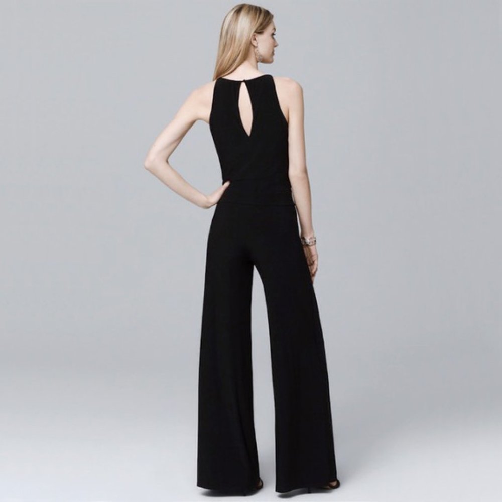 White House Black Market | Matte Jersey Belted Wide-Leg Jumpsuit | NWOT - Picture 4 of 9